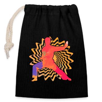 Wing Chun Kung Fu - Closable cotton gift bag (14x20cm) - black - Front