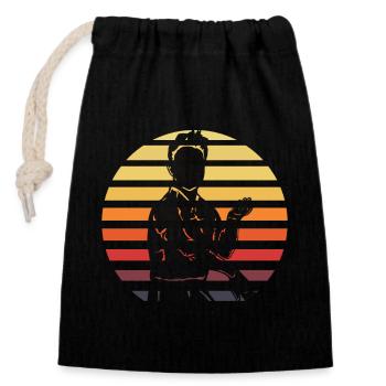 Wing Chun - Closable cotton gift bag (14x20cm) - black - Front