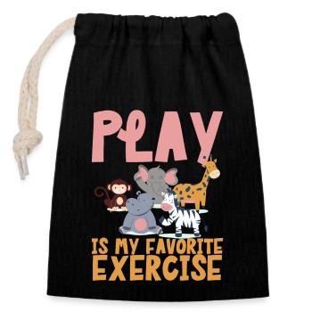 Physiotherapy Paediatric physiotherapist - Closable cotton gift bag (14x20cm) - black - Front