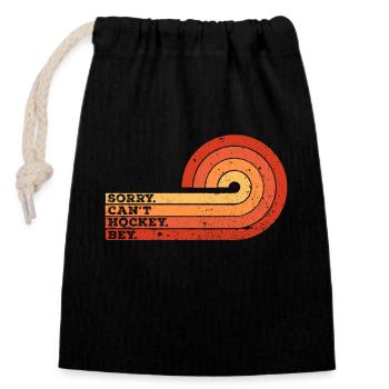 Sorry Can't Hockey Bye Hockey Lover - Closable cotton gift bag (14x20cm) - black - Front