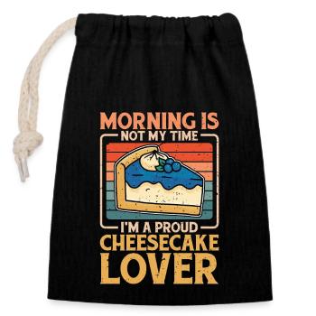 Le matin des amateurs de gâteaux au fromage n’est pas mon heure, je suis boulanger - Sac cadeau en coton avec cordon (14 x 20 cm) - noir - Devant