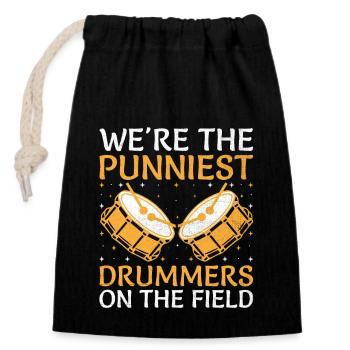 Corps de tambours Fanfare Drum Corp Musique Percussio - Sac cadeau en coton avec cordon (14 x 20 cm) - noir - Devant