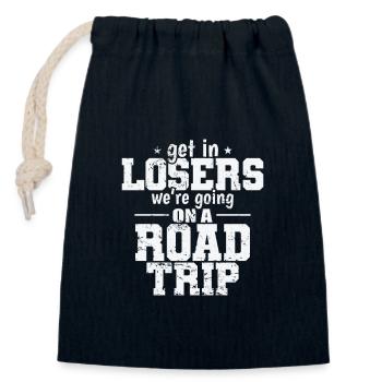get in Losers we're going on a Road Trip - Verschließbarer Geschenkbeutel aus Baumwolle (14x20cm) - Navy - Vorne