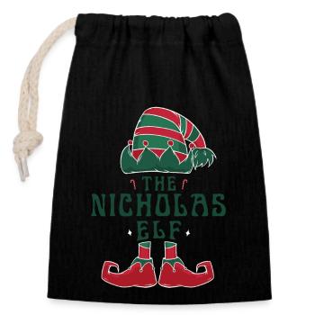 The Nicholas Elf Pajama for Funny Christmas - Closable cotton gift bag (14x20cm) - black - Front