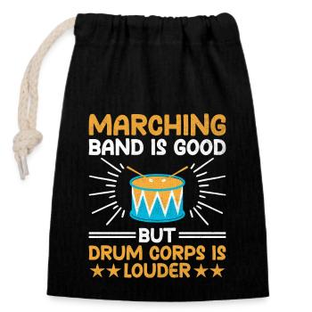 Corps de tambours Fanfare Drum Corp Musique Percussio - Sac cadeau en coton avec cordon (14 x 20 cm) - noir - Devant
