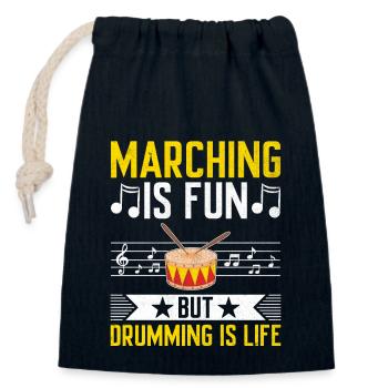 Corps de tambours Fanfare Drum Corp Musique Percussio - Sac cadeau en coton avec cordon (14 x 20 cm) - bleu marine - Devant