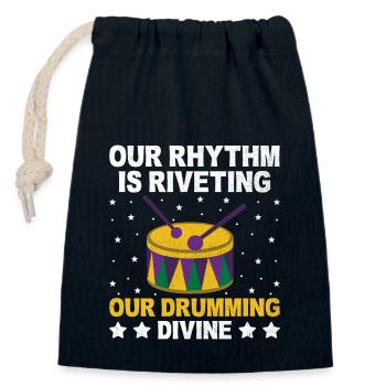 Corps de tambours Fanfare Drum Corp Musique Percussio - Sac cadeau en coton avec cordon (14 x 20 cm) - bleu marine - Devant