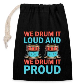 Corps de tambours Fanfare Drum Corp Musique Percussio - Sac cadeau en coton avec cordon (14 x 20 cm) - noir - Devant