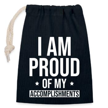 Positive Affirmations Inspirational Quote - Closable cotton gift bag (14x20cm) - navy - Front