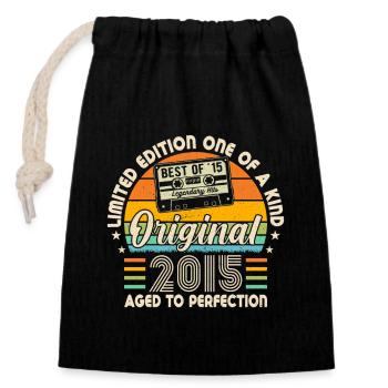 Vintage 2015 Born Legends - Closable cotton gift bag (14x20cm) - black - Front