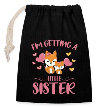 Baby Sister Reveal In Getting A Little Sister Fox - Closable cotton gift bag (14x20cm) - black - Front