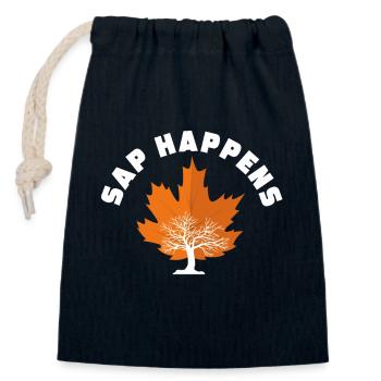 Ahornsirup Baum Klopfen Lustiger Herbst - Verschließbarer Geschenkbeutel aus Baumwolle (14x20cm) - Navy - Vorne