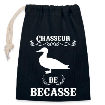Chasseur De Bécasse - Sac cadeau en coton avec cordon (14 x 20 cm) - bleu marine - Devant