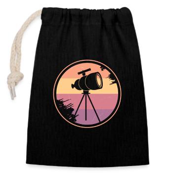 Astronomy Astrophotographer Stargazing - Closable cotton gift bag (14x20cm) - black - Front