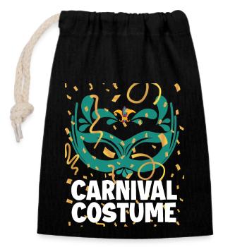 Carnaval - Sac cadeau en coton avec cordon (14 x 20 cm) - noir - Devant