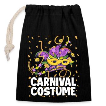 Carnaval - Sac cadeau en coton avec cordon (14 x 20 cm) - noir - Devant