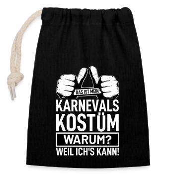 Karneval - Verschließbarer Geschenkbeutel aus Baumwolle (14x20cm) - Schwarz - Vorne