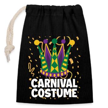 Carnaval - Sac cadeau en coton avec cordon (14 x 20 cm) - noir - Devant