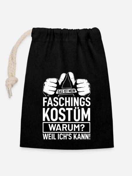 Karneval - Verschließbarer Geschenkbeutel aus Baumwolle (14x20cm) - Schwarz