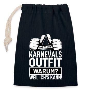 Karneval - Verschließbarer Geschenkbeutel aus Baumwolle (14x20cm) - Navy - Vorne