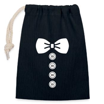Suit Tie - Closable cotton gift bag (14x20cm) - navy - Front