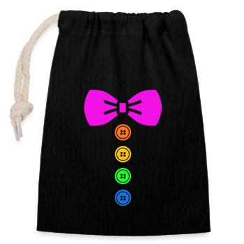 Carnival - Closable cotton gift bag (14x20cm) - black - Front
