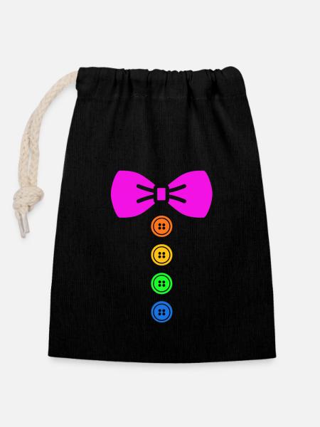 Carnaval - Sac cadeau en coton avec cordon (14 x 20 cm) - noir