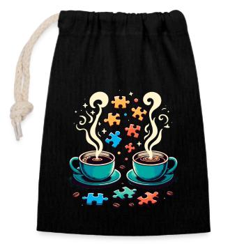 Puzzle Lover Jigzaw Puzzle Board Game Puzzler - Closable cotton gift bag (14x20cm) - black - Front