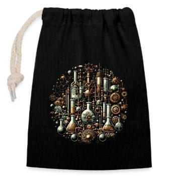 Organic Chemistry, Chemistry Students, Chemistry - Closable cotton gift bag (14x20cm) - black - Front