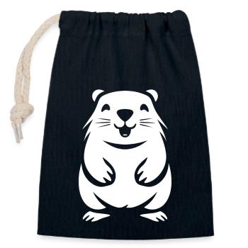 Simple Groundhog - Closable cotton gift bag (14x20cm) - navy - Front