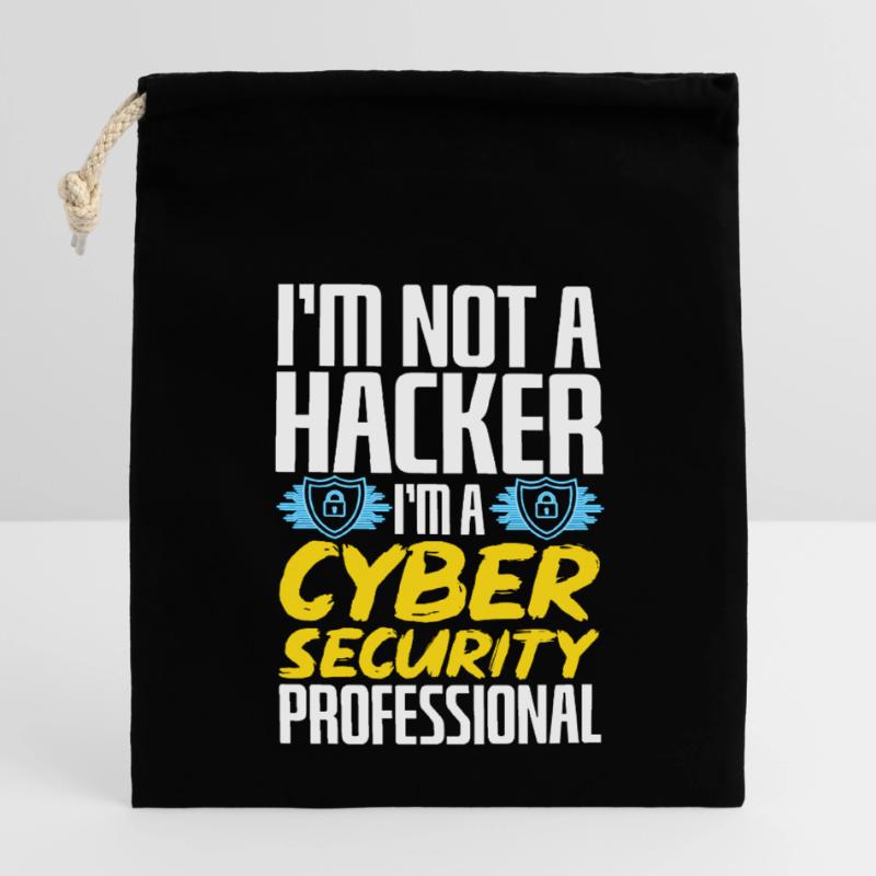 Cybersecurity Hackers IT Security Closable cotton gift bag (14x20cm)