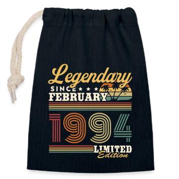 Legendary since February 1994 Vintage Gift - Closable cotton gift bag (14x20cm) - navy - Front