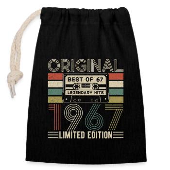 Born Legends '67 - Closable cotton gift bag (14x20cm) - black - Front