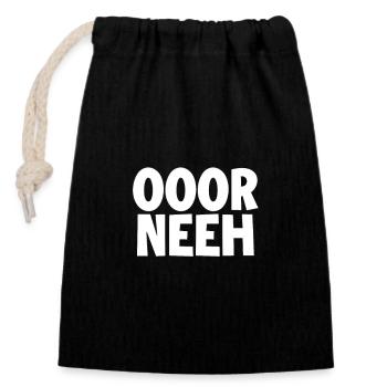 OOOR NEEH - East German - Closable cotton gift bag (14x20cm) - black - Front