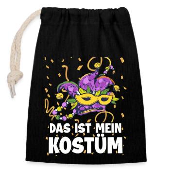 Mein Kostüm Karnevalsmaske Fasching - Verschließbarer Geschenkbeutel aus Baumwolle (14x20cm) - Schwarz - Vorne