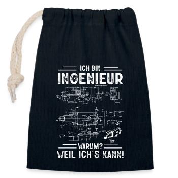 Ich bin Ingenieur Weil Ich Es Kann CAD Zeichnung - Verschließbarer Geschenkbeutel aus Baumwolle (14x20cm) - Navy - Vorne