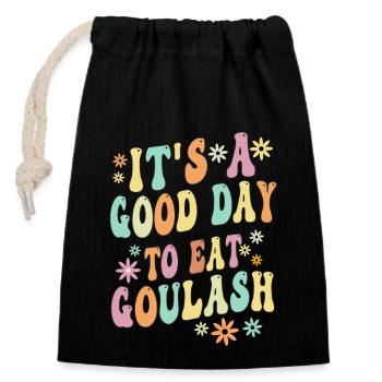 Ungarisches Gulasch-liebhaber-shirt - Verschließbarer Geschenkbeutel aus Baumwolle (14x20cm) - Schwarz - Vorne