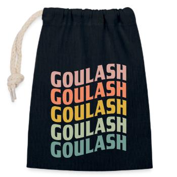 Authentic Hungarian goulash - Closable cotton gift bag (14x20cm) - navy - Front
