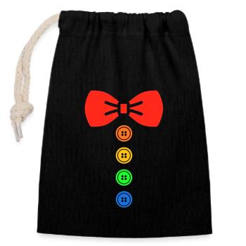 Bow Tie Carnival Suit Carnival Outfit Costume - Closable cotton gift bag (14x20cm) - black - Front