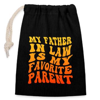 Plaisir familial préféré du fils et du père - A - Sac cadeau en coton avec cordon (14 x 20 cm) - noir - Devant