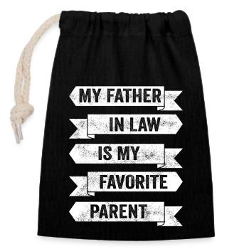Plaisir familial préféré du fils et du père - A - Sac cadeau en coton avec cordon (14 x 20 cm) - noir - Devant