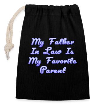 Plaisir familial préféré du fils et du père - A - Sac cadeau en coton avec cordon (14 x 20 cm) - noir - Devant