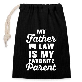 Plaisir familial préféré du fils et du père - A - Sac cadeau en coton avec cordon (14 x 20 cm) - noir - Devant
