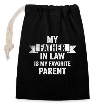 Plaisir familial préféré du fils et du père - A - Sac cadeau en coton avec cordon (14 x 20 cm) - noir - Devant
