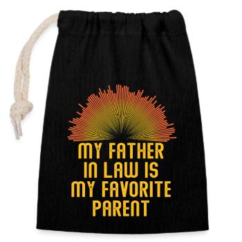Plaisir familial préféré du fils et du père - A - Sac cadeau en coton avec cordon (14 x 20 cm) - noir - Devant