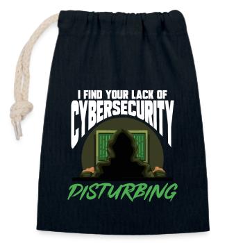 Cybersécurité Hackers Sécurité informatique - Sac cadeau en coton avec cordon (14 x 20 cm) - bleu marine - Devant