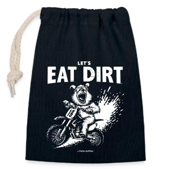Lass uns Dreck fressen: Bär auf Motocross Bike - Verschließbarer Geschenkbeutel aus Baumwolle (14x20cm) - Navy - Vorne