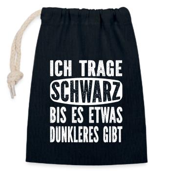 Ich trage schwarz bis es etwas dunkleres gibt - Verschließbarer Geschenkbeutel aus Baumwolle (14x20cm) - Navy - Vorne