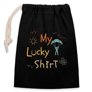Fallschirmspringen SKYDIVING SKYDIVER - Closable cotton gift bag (14x20cm) - black - Front