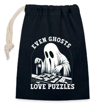 Puzzle Lover Jigzaw Puzzle Board Game Puzzler - Closable cotton gift bag (14x20cm) - navy - Front